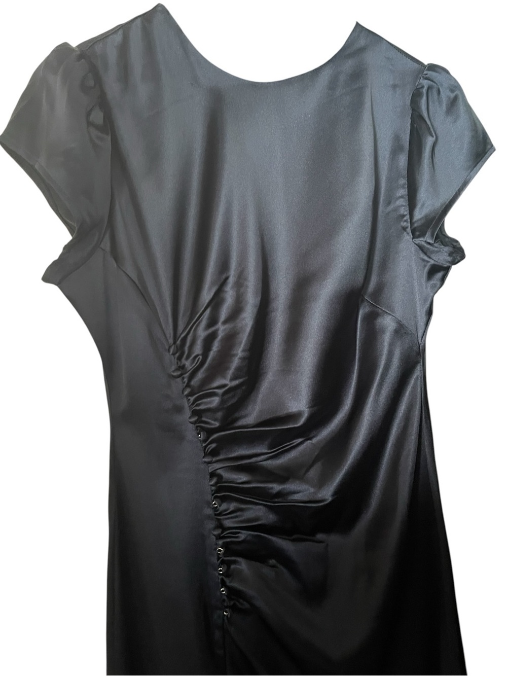 Petal & Pup Lisbeth Ruched Satin Midi Dress - Picture 4 of 7
